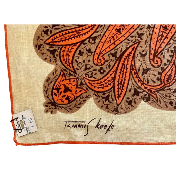 Vintage Tammis Keefe Handkerchief Persian Pickle Paisley Empire Near East READ - Picture 7 of 12